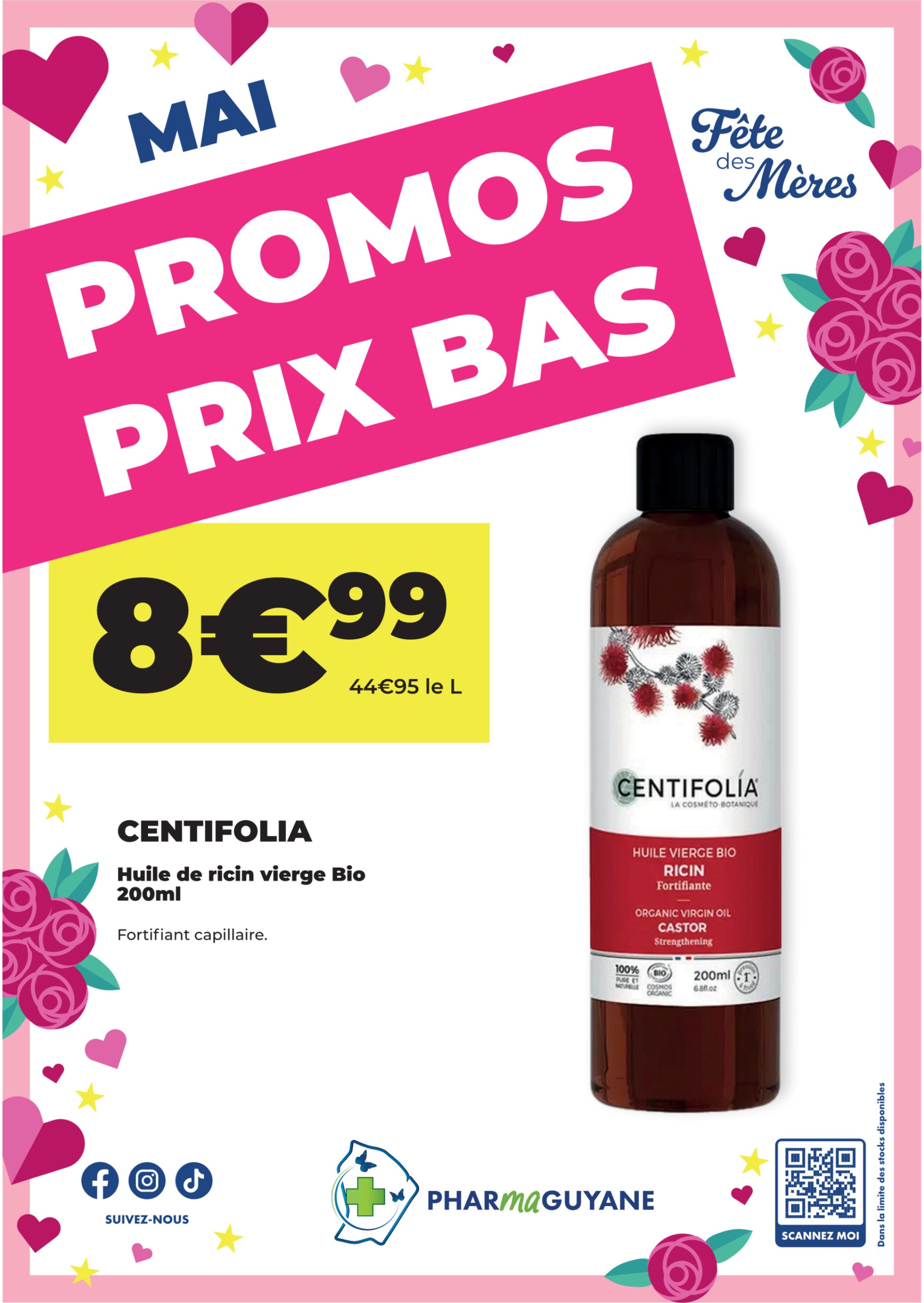 CENTIFOLIA Huile de ricin vierge BIO 200ml
