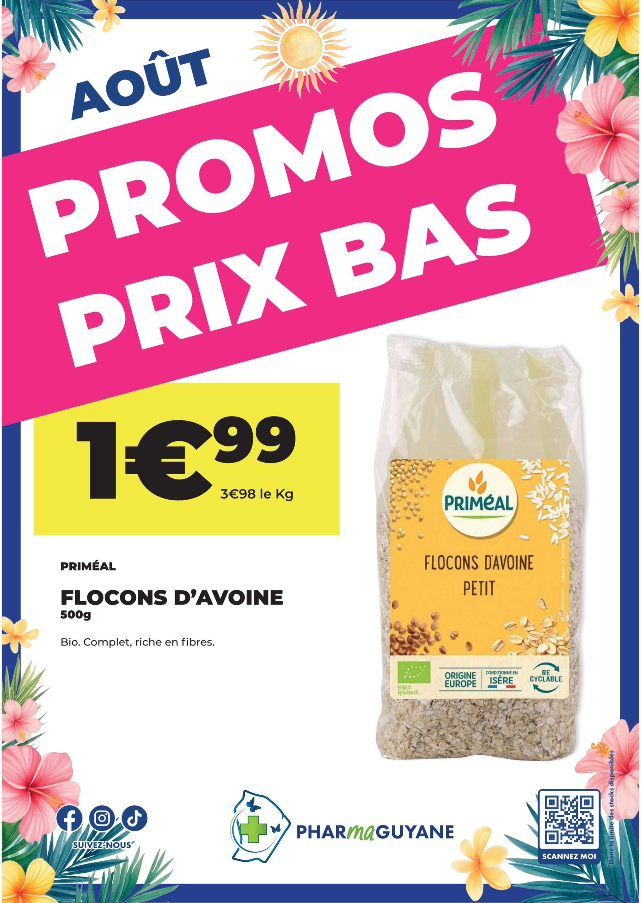 PRIMÉAL Flocons d'avoine petit 500g