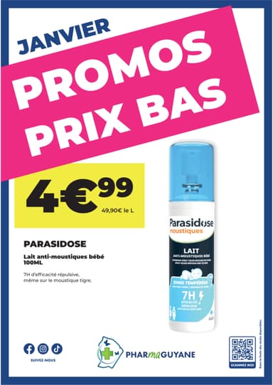 PARASIDOSE Lait anti-moustiques bébé 100ML