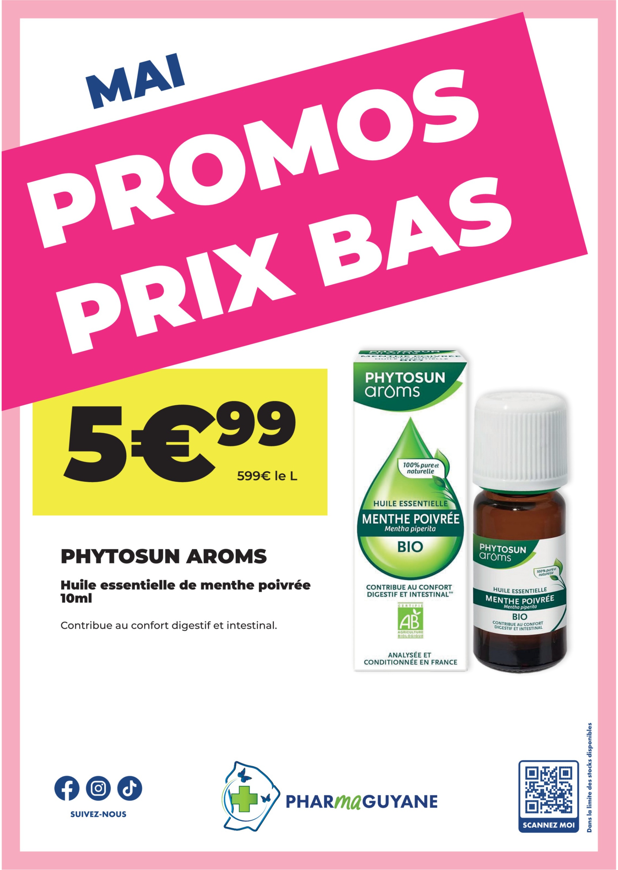 PHYTOSUN AROMS Huile essentielle de menthe poivrée 10ml