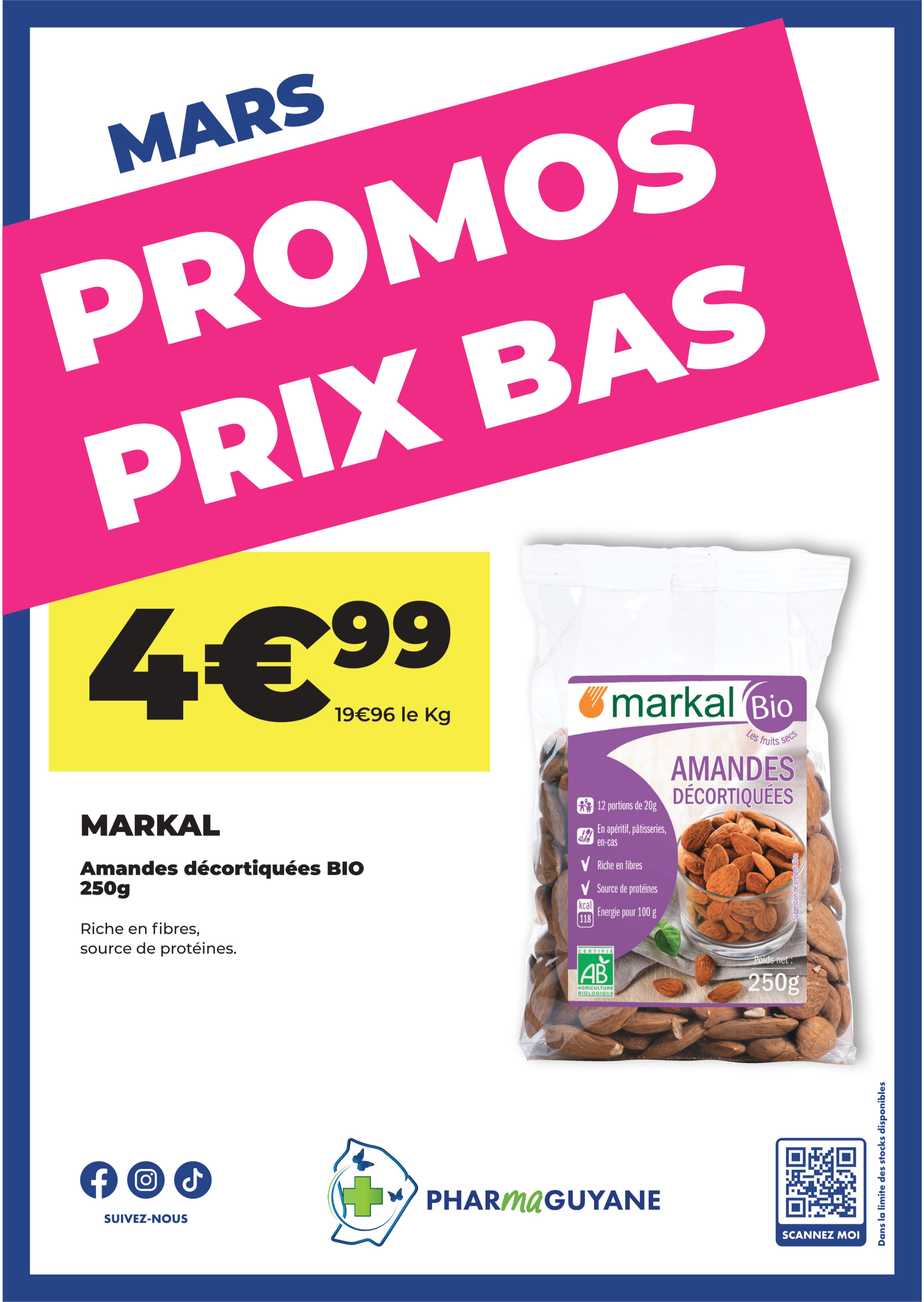 MARKAL Amandes décortiquées BIO 250G