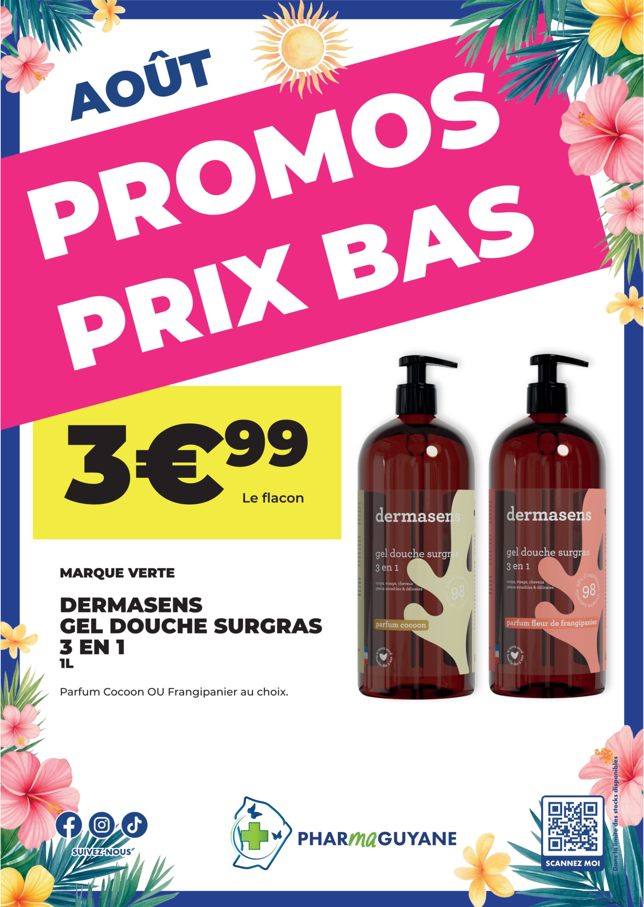 DERMASENS Gel douche surgras 3 en 1 1L
