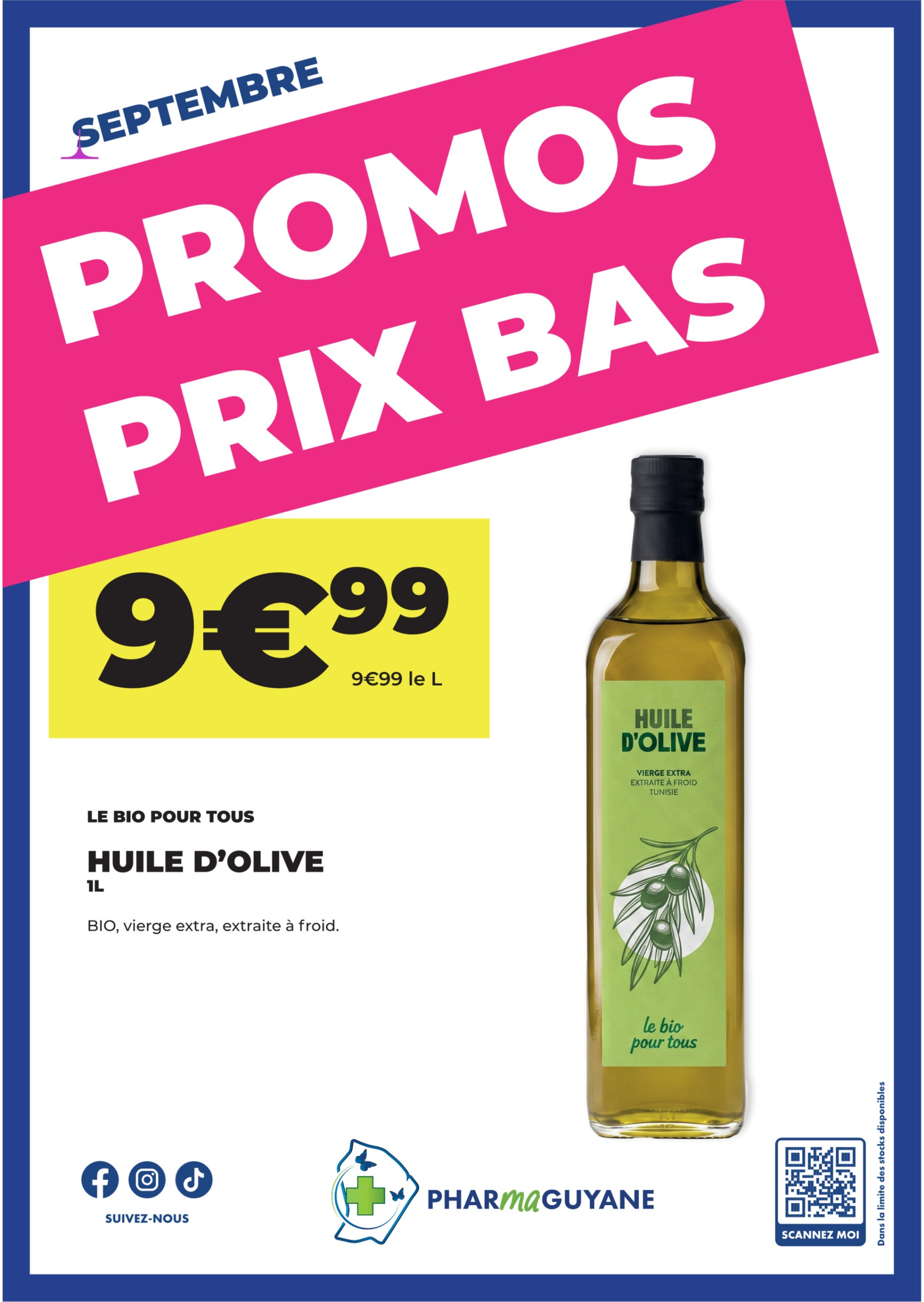 LE BIO POUR TOUS Huile d'olive BIO 1L