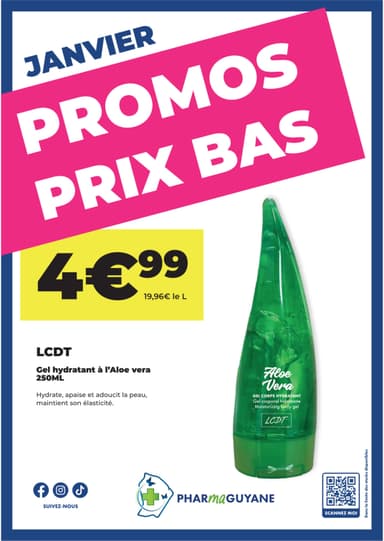 LCDT Gel hydratant à l'Aloe vera 250ML