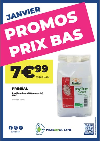 PRIMÉAL Psyllium blond (téguments) 150G