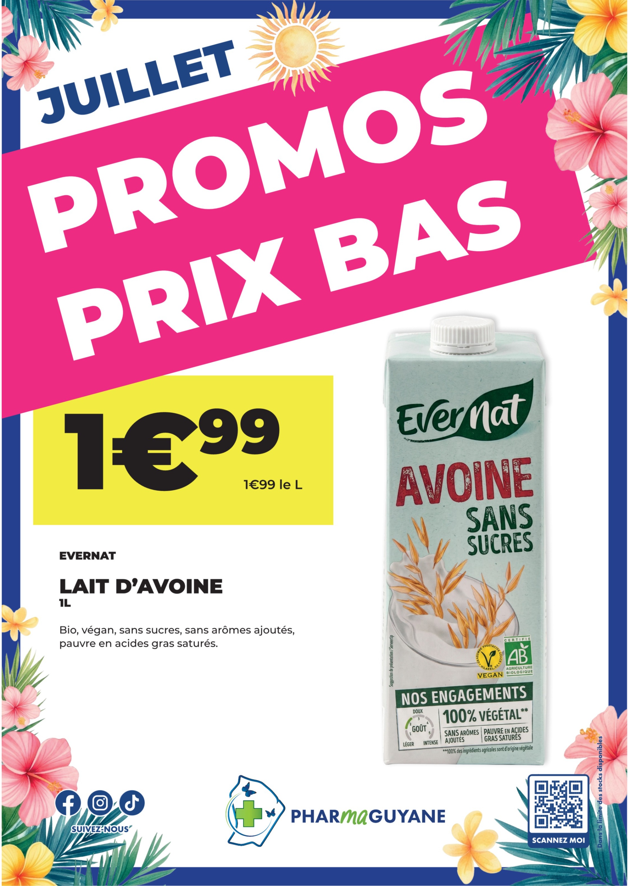 EVERNAT Lait d'avoine 1L