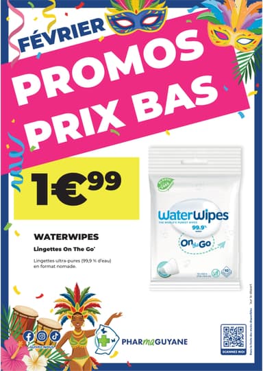 WATERWIPES lingettes "On the go"