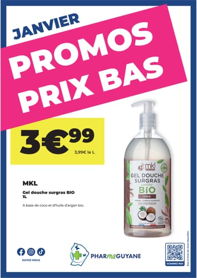 MKL Gel douche surgras BIO Parfum "Coco" 1L